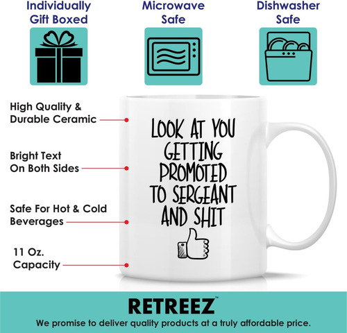 Taza Divertida Sargento De Policía Promocionada Por Sargen