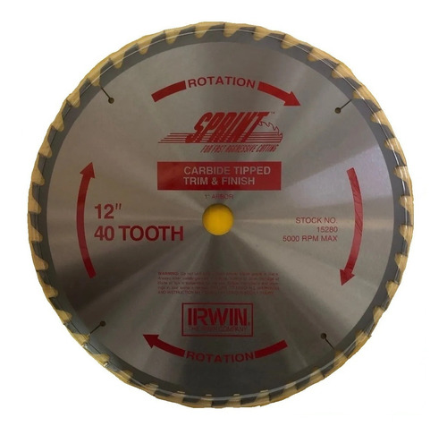 Disco De Corte Madera Irwin 12 Pulgadas 305mm 40 Dientes K37