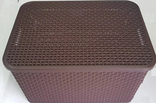 Canasta O Cesta Tipo Rattan Con Tapa Multiusos