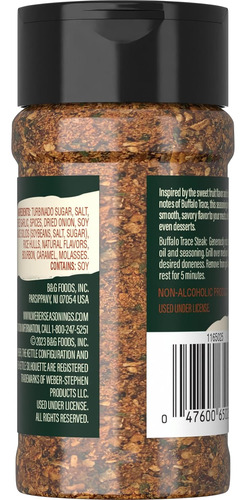 Weber Buffalo Trace Condimento Con Sabor A Whisky, 3.5 Onzas