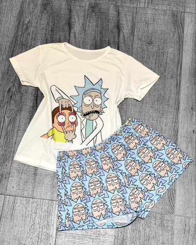 Imagen 1 de 3 de Pijama Verano Corto Rick And Morty Short + Remera