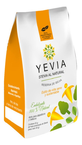 Stevia Natural Yevia En Polvo X50g - Reposteria Saludable