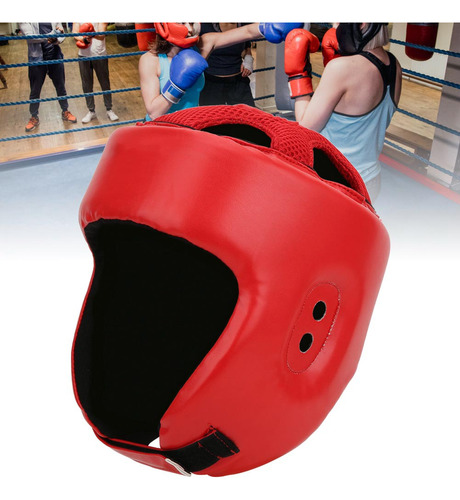 Casco De Boxeo Con Protector De Cabeza Perforado, De Piel Si
