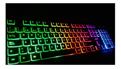 Imagen 5 de 5 de Teclado gamer Noganet NKB-500 QWERTY español España color negro con luz RGB