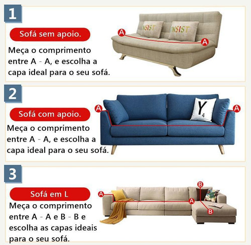 Capa De Sofá Spandex 4 Lugares 235-300cm Estampa 16