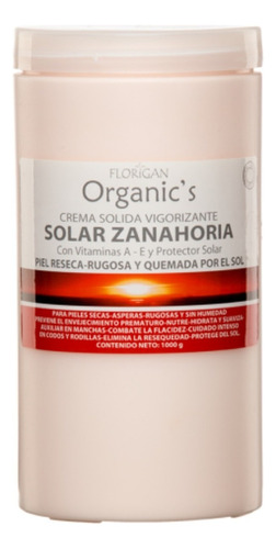  Crema Sólida Vigorizante Solar Zanahoria Vitaminas A Y E 1kg
