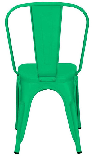 Imagen 3 de 3 de Silla Tolix Metálica Verde Hogar Restaurante