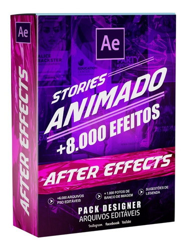 Mega Pack + 8.000 Instagram Storys Animados - Afer Effects