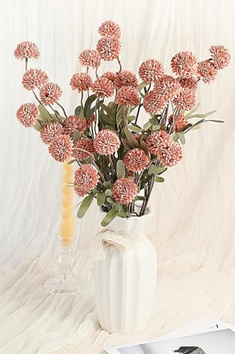 8 Piezas De Flores Artificiales De Crisantemo Pompon Con Ta