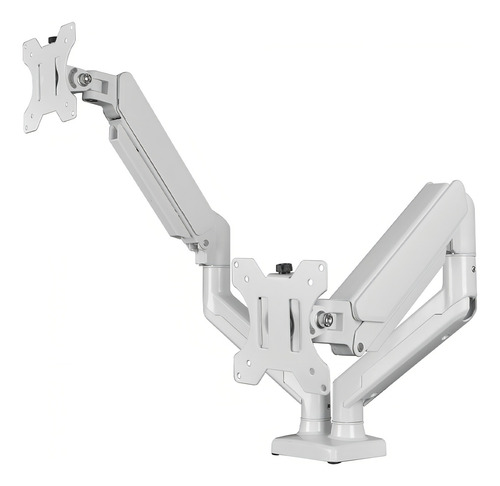 Suporte De Mesa P/2 Monitor Ergo C/pistao Até 32 Articulado Cor Branco