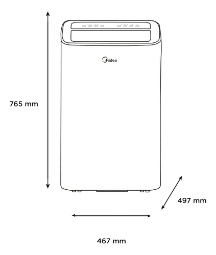 Aire Acondicionado Portátil Midea Breeze Go Bomba De Calor, 1.1ton, Frío Calor, 115v