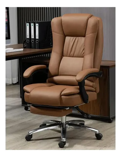 Silla ejecutiva GRACEFUL Piel sintética Marrón oscuro - Conforama