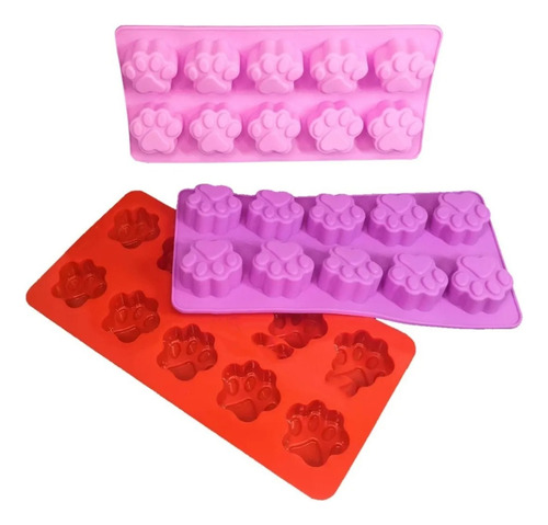Molde Silicona Patita Huella De Perro Gato Chocolate Jabon Aleatorio