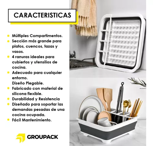 ESCURREPLATOS SILICONA PLEGABLE GRANDE para Caravanas