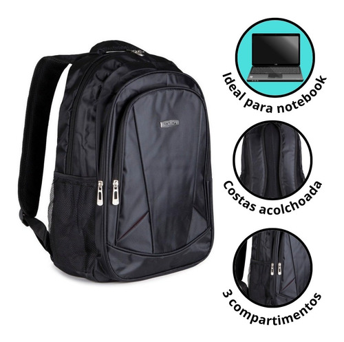 Mochila Notebook 15.6' Executiva Escolar Trabalho Faculdade