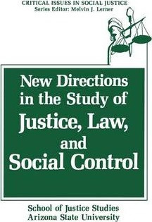 Libro New Directions In The Study Of Justice, Law, And So...