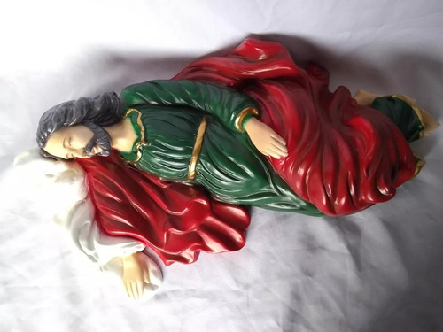 São José Dormindo 50 Cm Imagem Que O Papa Tem No Quarto Cor pintura a mão