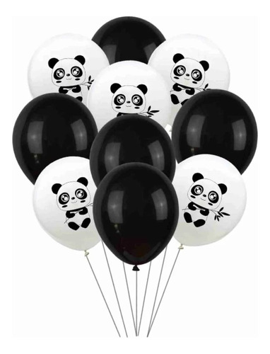 Bexiga - Balão Panda Urso De Latex 25 Unidades