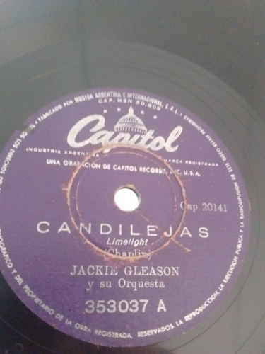 Jackie Gleason Bobby Hackett Disco Pasta Capitol 353037 C23