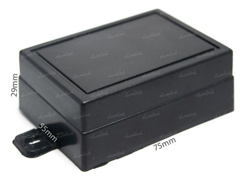Caja Gabinete Plastico (75x55x29) Negra Con Orejas Ciega