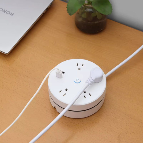 Multicontacto Retráctil Redonda Con Puertos Usb 4 Salidas