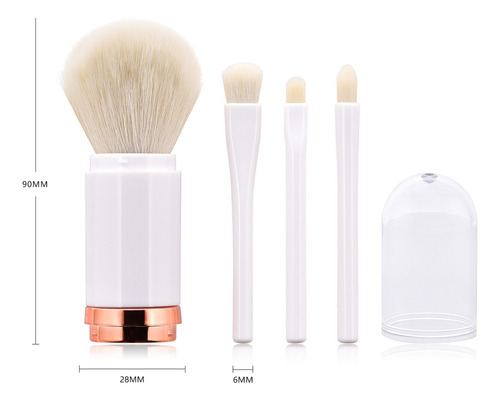 Brocha De Maquillaje Retráctil De Doble Cabezalab