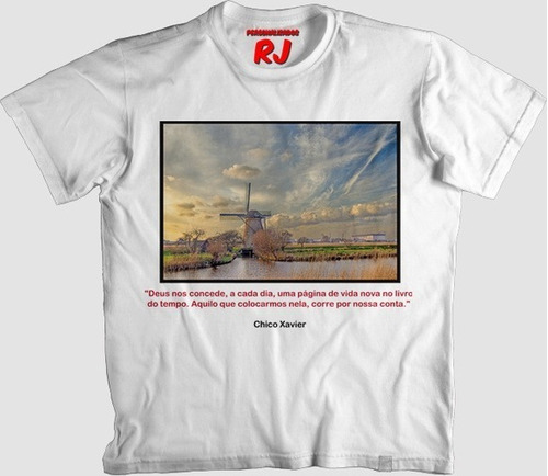 Camiseta Chico Xavier Frase Página De Vida Espírita Camisa