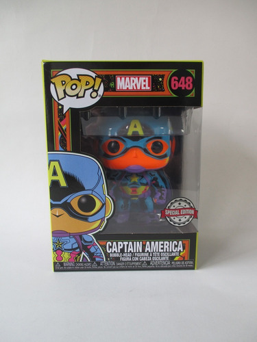 Funko Pop Captain America Black Light #648 (Usado)