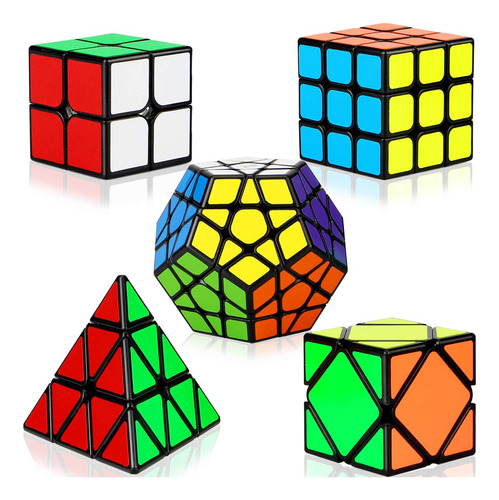 Speed Cube Set, 5 Pack Magic Cube Bundle - 2x2x2 3x3x3 ...