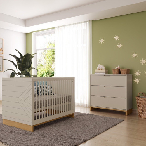 Cômoda Para Quarto Infantil 3 Gavetas Cubo Areia Jf