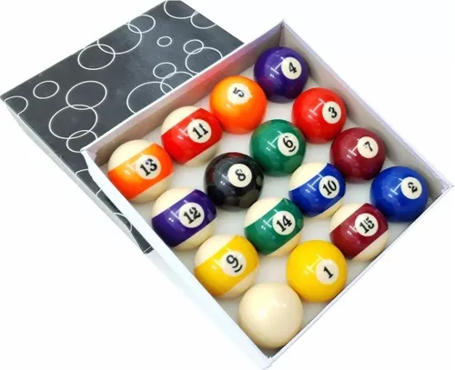 Jogo de Bolas de Bilhar Snooker Hyper Com 15 Bolas Númeradas + 1 Branca 54  Mm