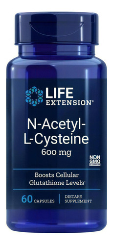 Complejo N-acetil-cisteína Nac 600mg 60c Acetil Cisteina Lif Sabor Neutro