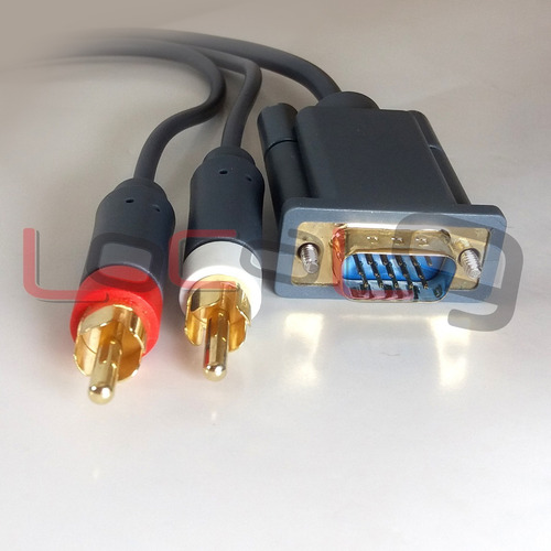 Imagen 2 de 6 de Cable Xbox 360 Vga 1080p + 2 Plug Rca Audio
