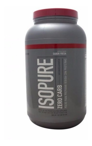 Suplemento en polvo Isopure Zero Carb proteína sabor strawberries & cream en pote de 1.36kg