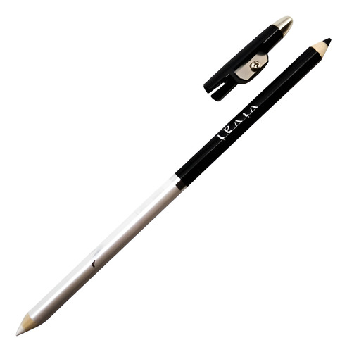 Kit 2 Lapis Vivai 2 Em 1 Com Apontador 2 Cores Preto Branco