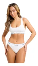 Comprar Tanga Calvin Klein Blanco De Algodón Para Mujer - Original