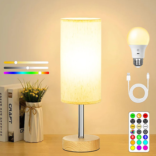 Lámpara De Mesa A Batería Con Control Remoto Luz De Mesa Rec
