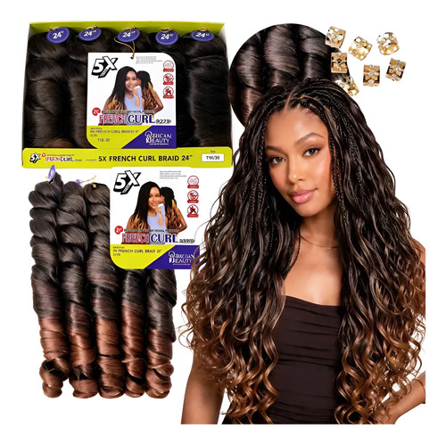 Cabelo Pontas Onduladas P\ Tranças 400gr French Curl Braid