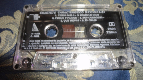 Rodrigo El Potro Cuarteto Caracteristico Cassette S/tapa