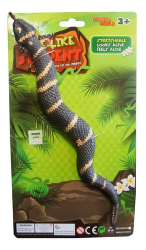 Reptil Juguete Serpiente Cascabel 33cm - Animal Goma Stretch