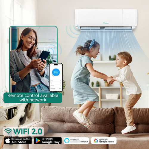 Mini Sistema De Bomba De Calor 12000 Btu, Wifi, Sin Conducto