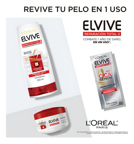 Crema Limpieza Reparación Total 5 Elvive Loreal Paris 400 Ml