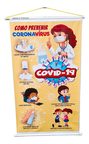 Banner Covid-19 - Para Escolas - Como Prevenir Corona Vírus