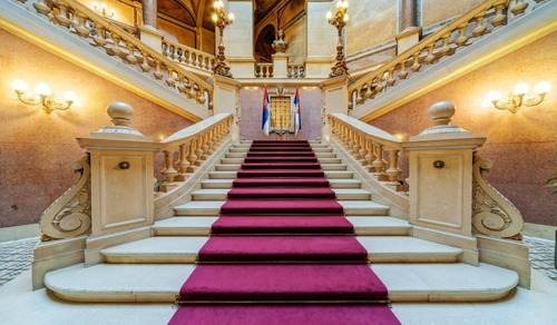 Painel Lona Festa Escadaria Palácio Luxo Riqueza Mármore Hd