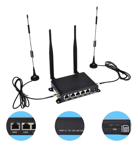 Router Modem Wifi 4g Lte Liberado + 4 Antenas + 4 Lan + Wan