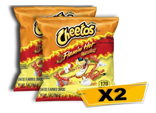 Cheetos Picante Crunchy Flaming Hot X 2 - 1 Oz Envio Ya