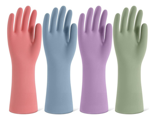 Guantes De Limpieza De Goma Para Lavavajillas, 4 Pares De De