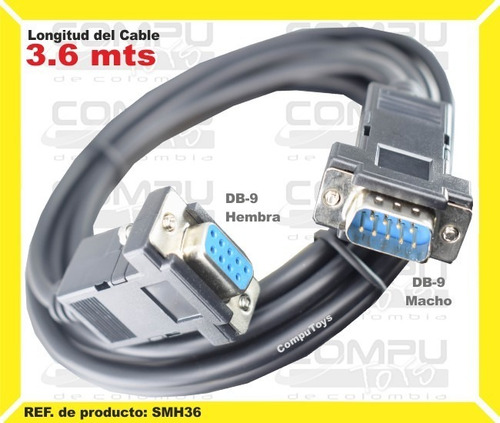 Cable Serial: 9 Pines M- H 3.6 M Ref: Smh36 Computoys Sas