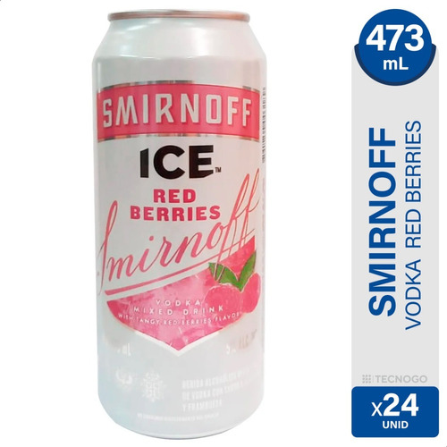 Vodka Smirnoff Ice Red Berries Lata Saborizado - Pack X24 Sabor Arandano y Frambuesa