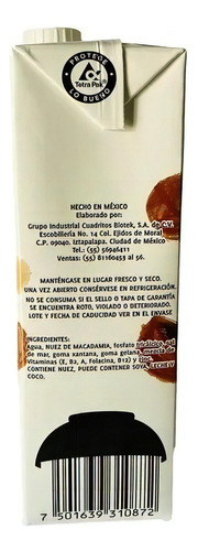 Leche De Macadamia. Organica Y Mexicana